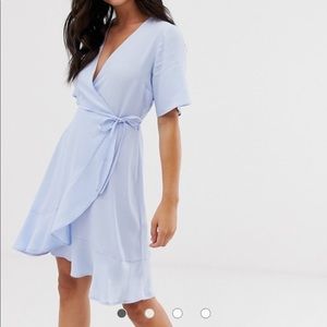 BNWT Asos pastel blue wrap dress
